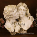Love Theme Marble Beautiful Kiss Bust Statue